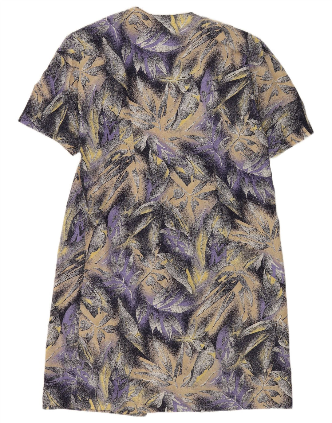 Abito a trapezio vintage da donna UK 14 floreale viola medio