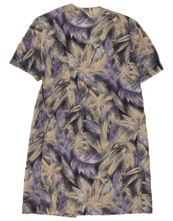 Abito a trapezio vintage da donna UK 14 floreale viola medio