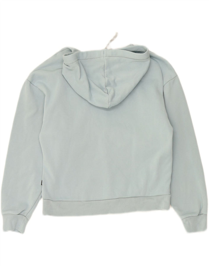 PUMA Womens Oversized Graphic Hoodie Jumper UK 10 Small Blue Vintage Puma and Second-Hand Puma from Messina Hembry 