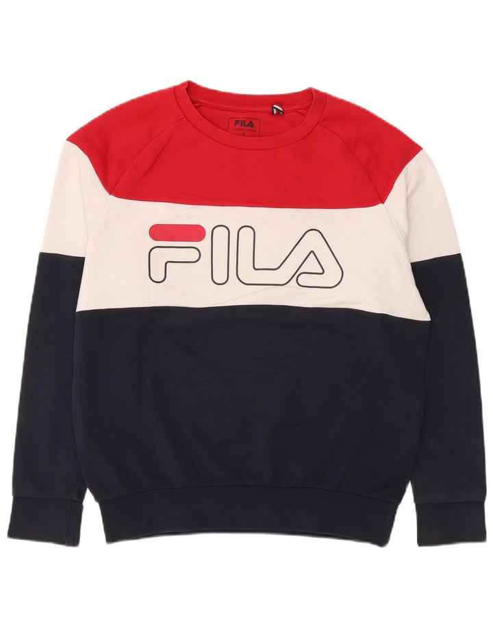 FILA Felpa grafica da uomo Maglione piccolo multicolore Colourblock