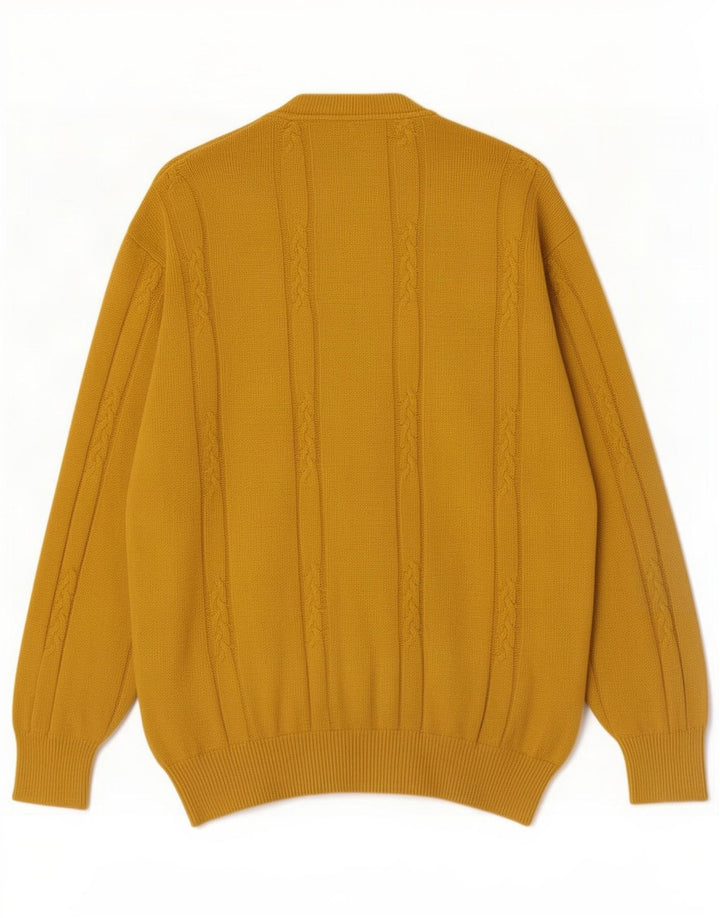Maglione cardigan da uomo Malagrida in cotone giallo medio