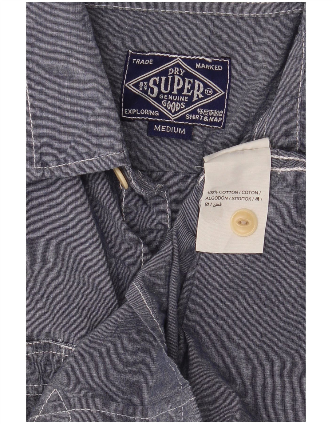 Camicia da uomo Superdry in cotone blu medio