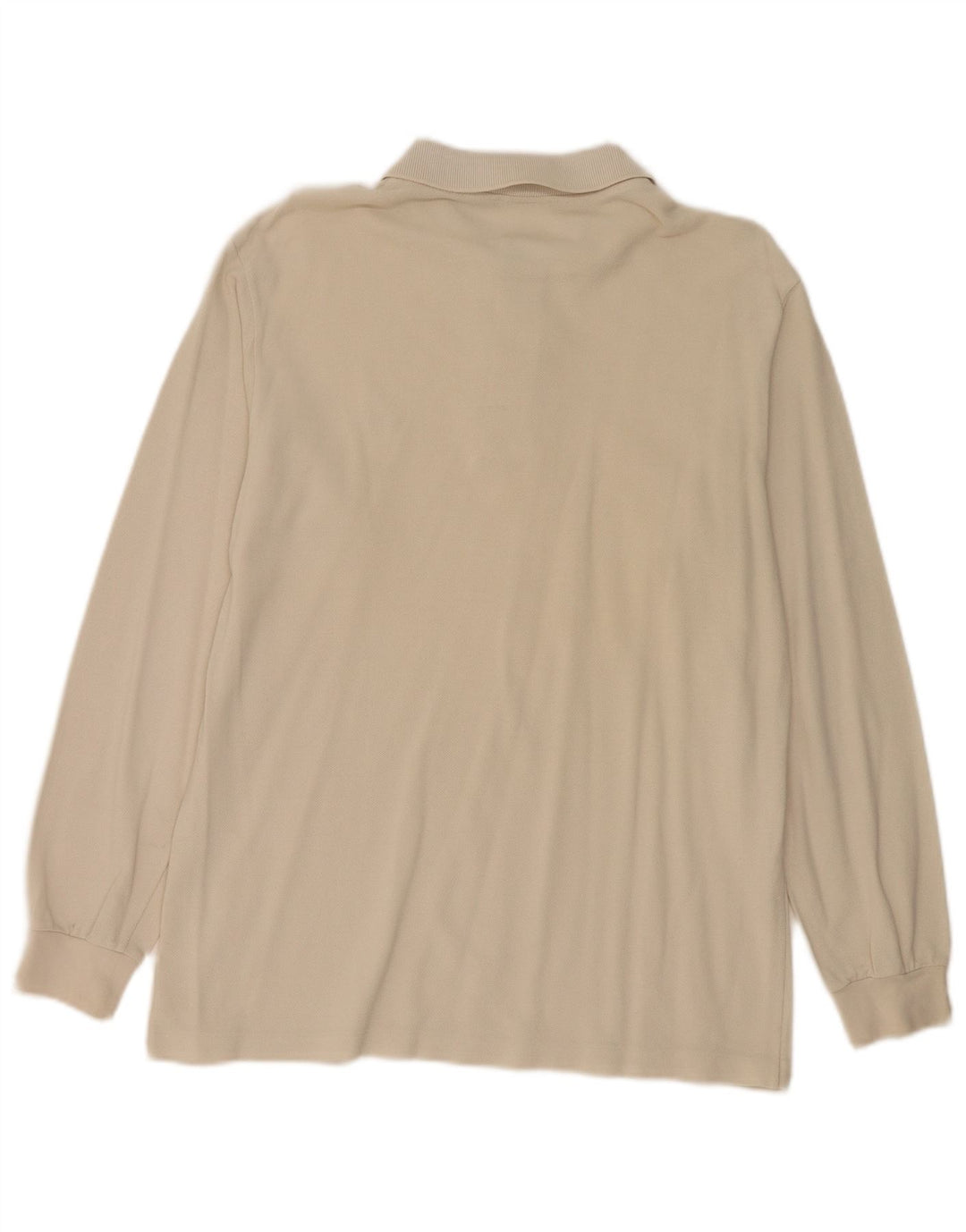 Polo da uomo a maniche lunghe Lacoste taglia 4, cotone bianco sporco medio