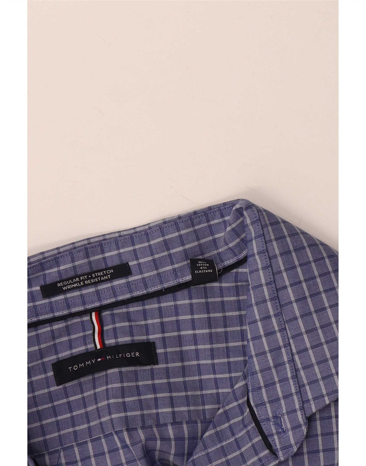 Camicia da uomo vestibilità regolare Tommy Hilfiger 2XL cotone a quadri blu