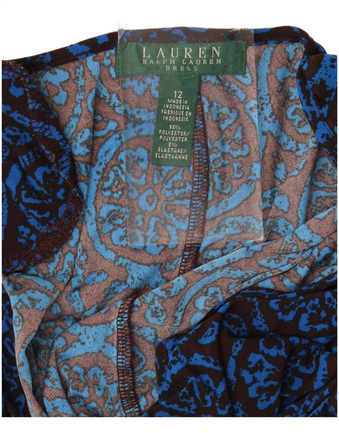 RALPH LAUREN Abito tubino senza maniche da donna US 12 Grande floreale blu