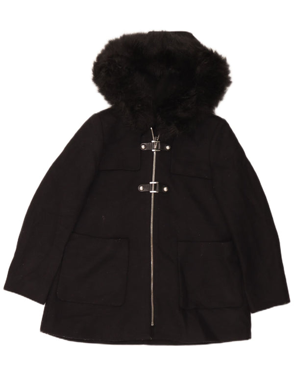 Cappotto oversize con cappuccio da donna Zara UK 10 piccolo in lana nera