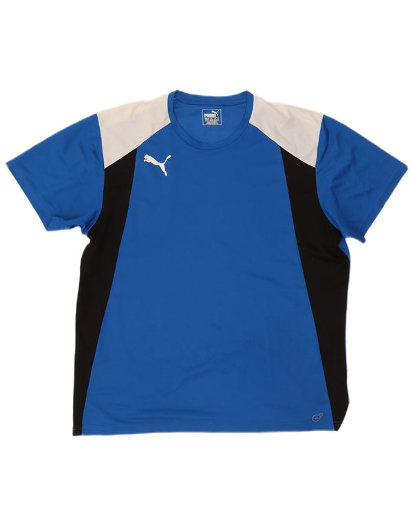 T-shirt Puma da uomo Top XL Blu Colourblock