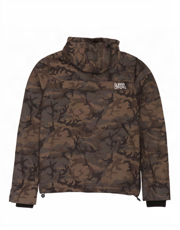 Giacca antipioggia da uomo con cappuccio Superdry UK 42 XL nylon mimetico multicolore