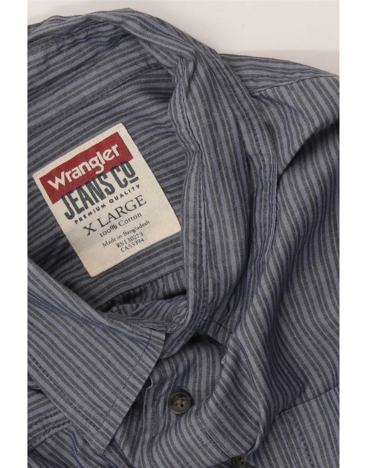 Camicia da uomo Wrangler XL in cotone a righe blu