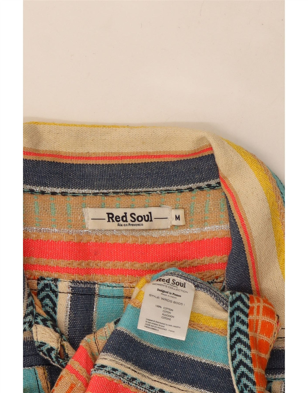 Giacca utilitaria da donna VINTAGE UK 12 Cotone a righe multicolore medio