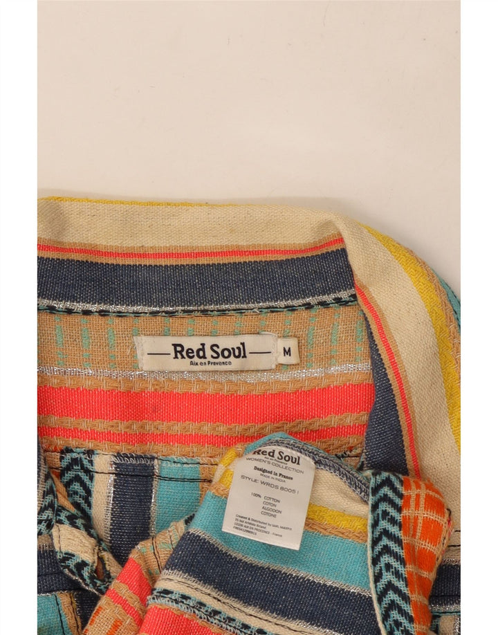 Giacca utilitaria da donna VINTAGE UK 12 Cotone a righe multicolore medio