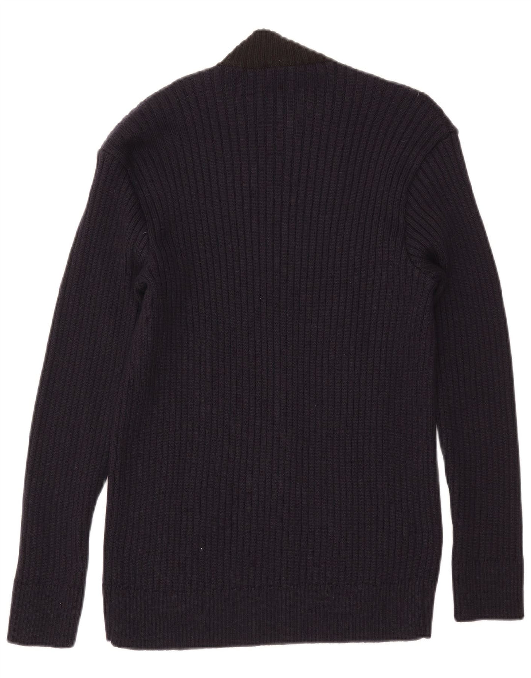 Maglione vintage da uomo con collo alto e maglione grande color block blu navy