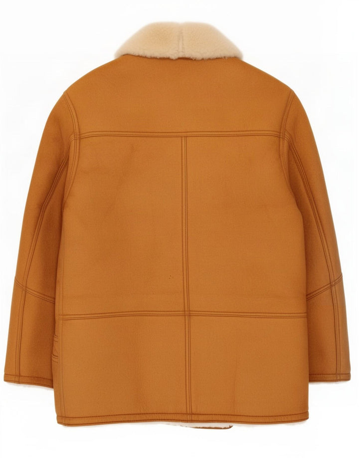 Giubbotto shearling vintage da uomo IT 50 grande color marrone marrone