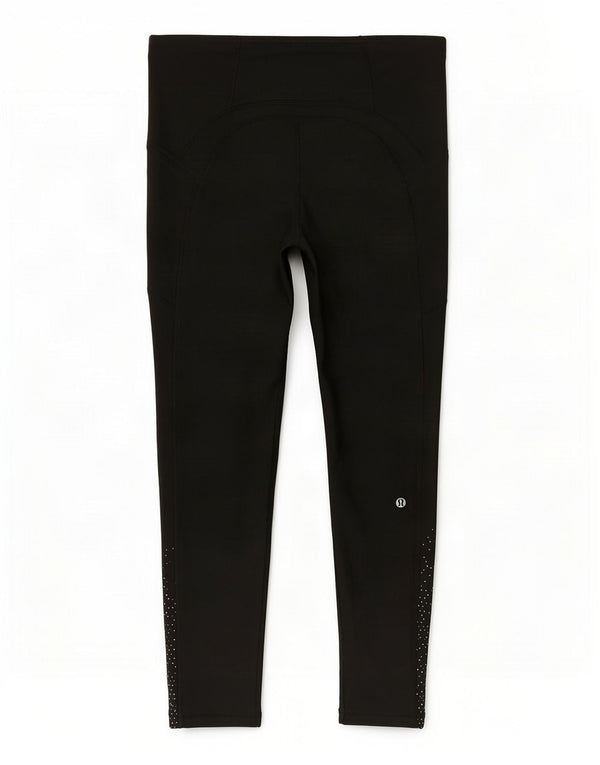 Leggings corti da donna Lululemon US 10 grandi neri maculati