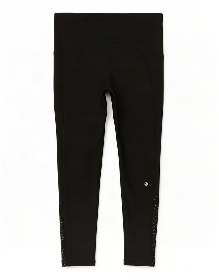 Leggings corti da donna Lululemon US 10 grandi neri maculati