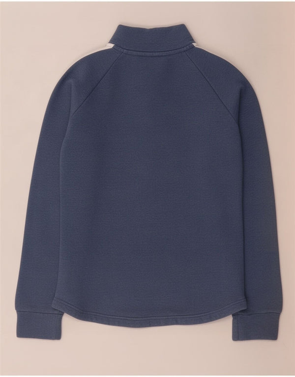 Felpa Adidas da donna con vestibilità ampia e collo con zip, maglione UK 4/6 XS, cotone blu