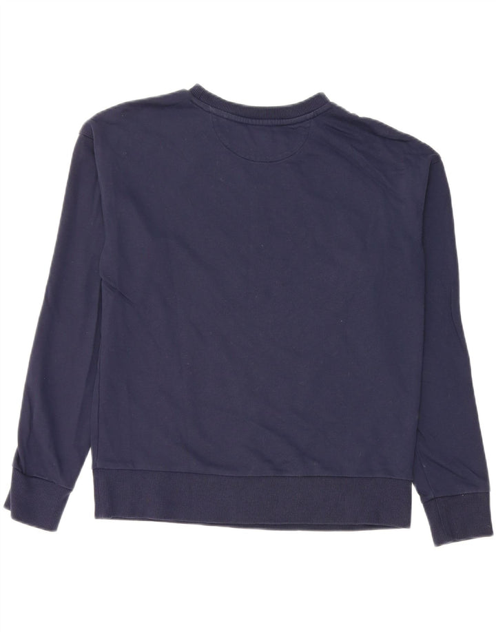 Felpa oversize con grafica da donna Hugo Boss, maglione, UK 10, piccola, blu navy
