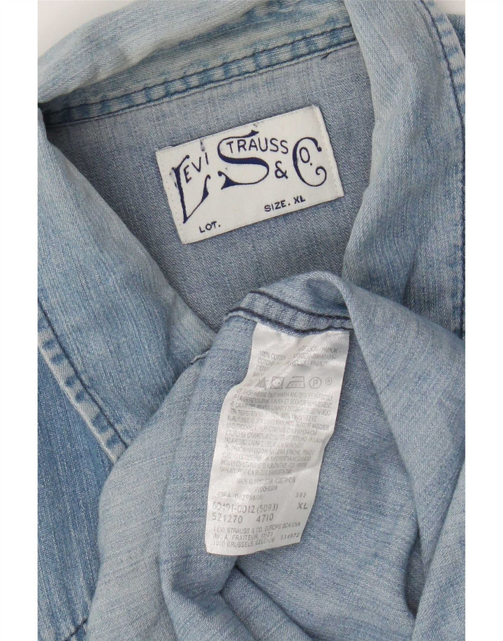 Camicia di jeans da uomo Levi's XL in cotone blu