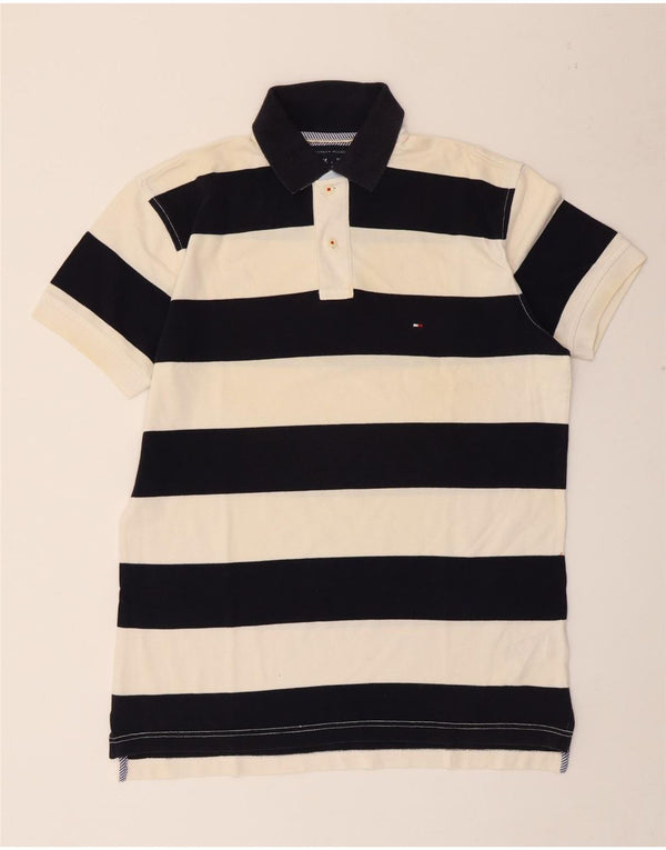 TOMMY HILFIGER Polo da rugby da uomo grande in cotone a righe nere