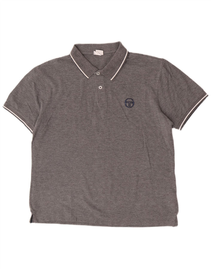 Polo Sergio Tacchini da uomo slim fit grande in cotone grigio