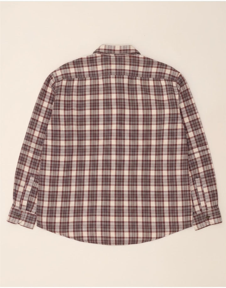 Camicia in flanella da uomo del progetto europeo XL in cotone a quadri grigi