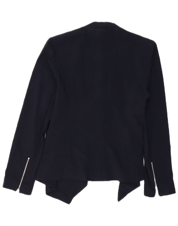 MARKS & SPENCER Giacca blazer aperta da donna UK 12 Poliestere blu navy medio