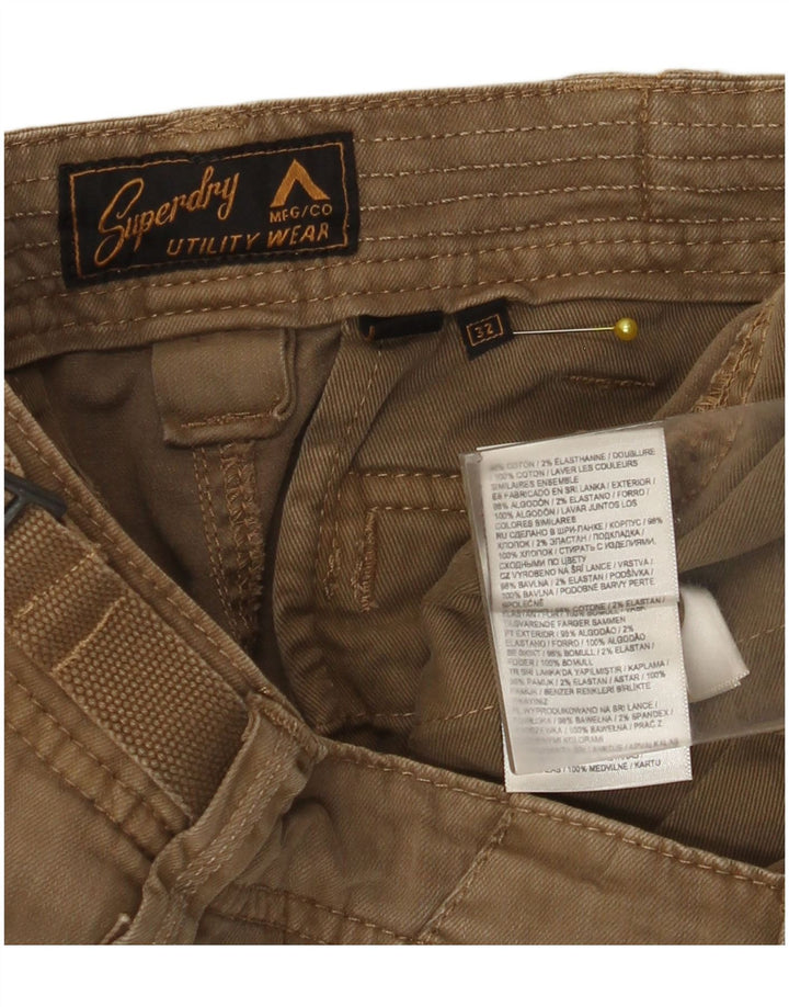 Pantaloncini cargo da uomo Superdry W32 cotone kaki medio