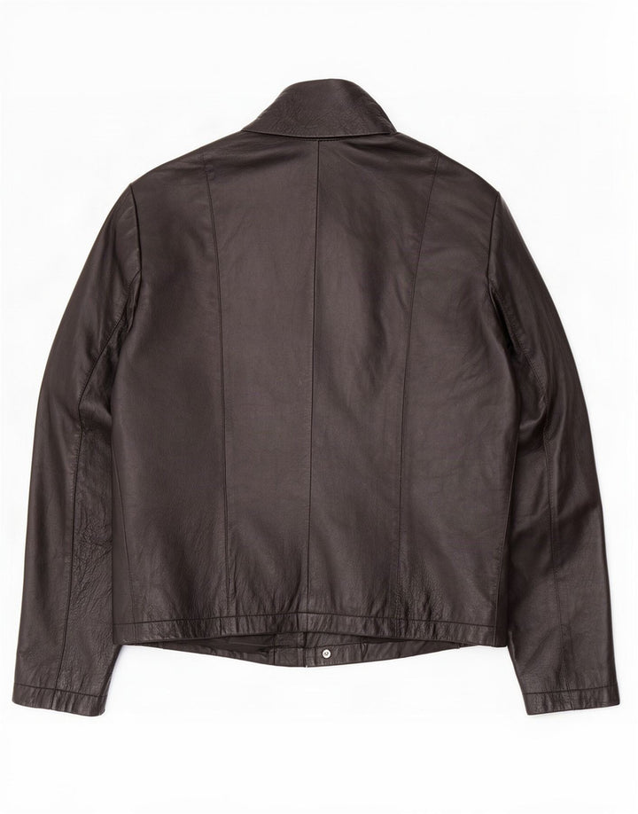 Giacca in pelle vintage da donna IT 48 XL Nera