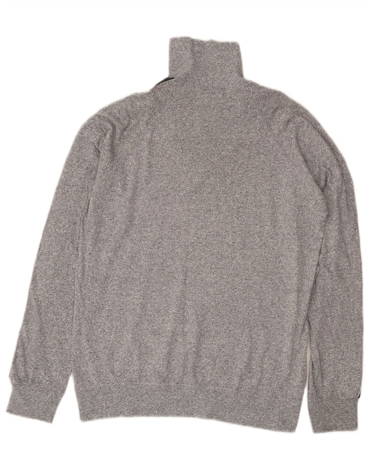 Felpa Champion da uomo con zip e collo, maglione, cotone chiazzato grigio medio