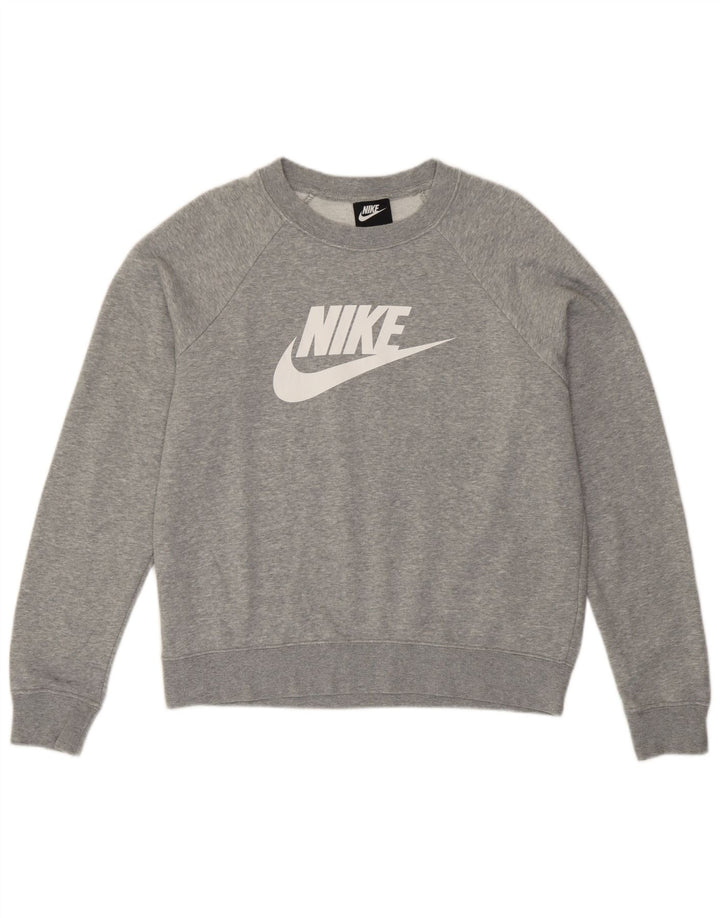 Felpa grafica da uomo Nike Felpa in cotone chiazzato grigio medio