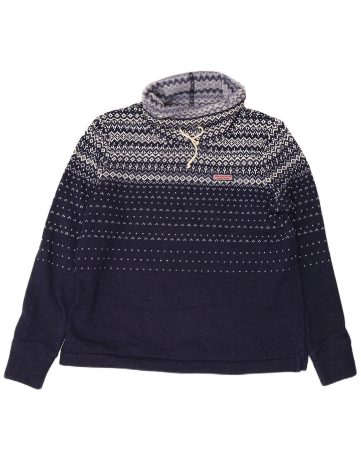 VINEYARD VINES Felpa da donna Maglione UK 14 Medio Blu navy Fair Isle