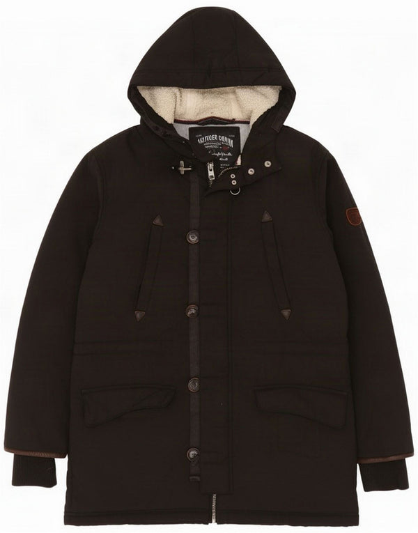 Giacca parka con cappuccio da uomo Tommy Hilfiger UK 38 Medium Black Nylon