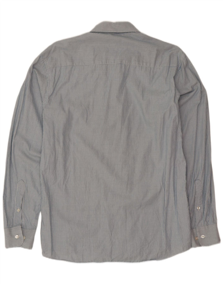 Camicia da uomo Calvin Klein in cotone gessato blu medio