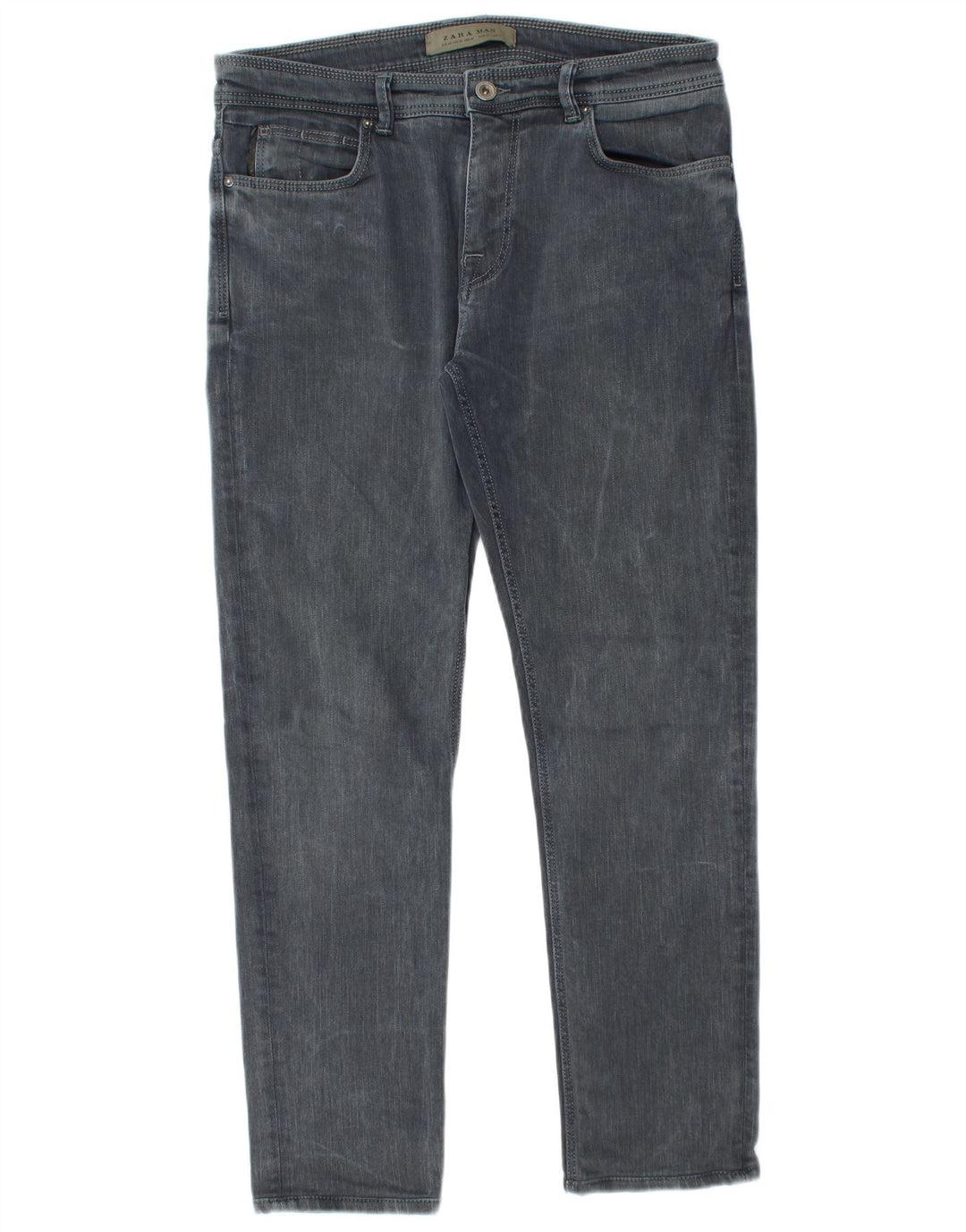 Jeans slim da uomo Zara EU 42 Large W32 L28 Cotone grigio