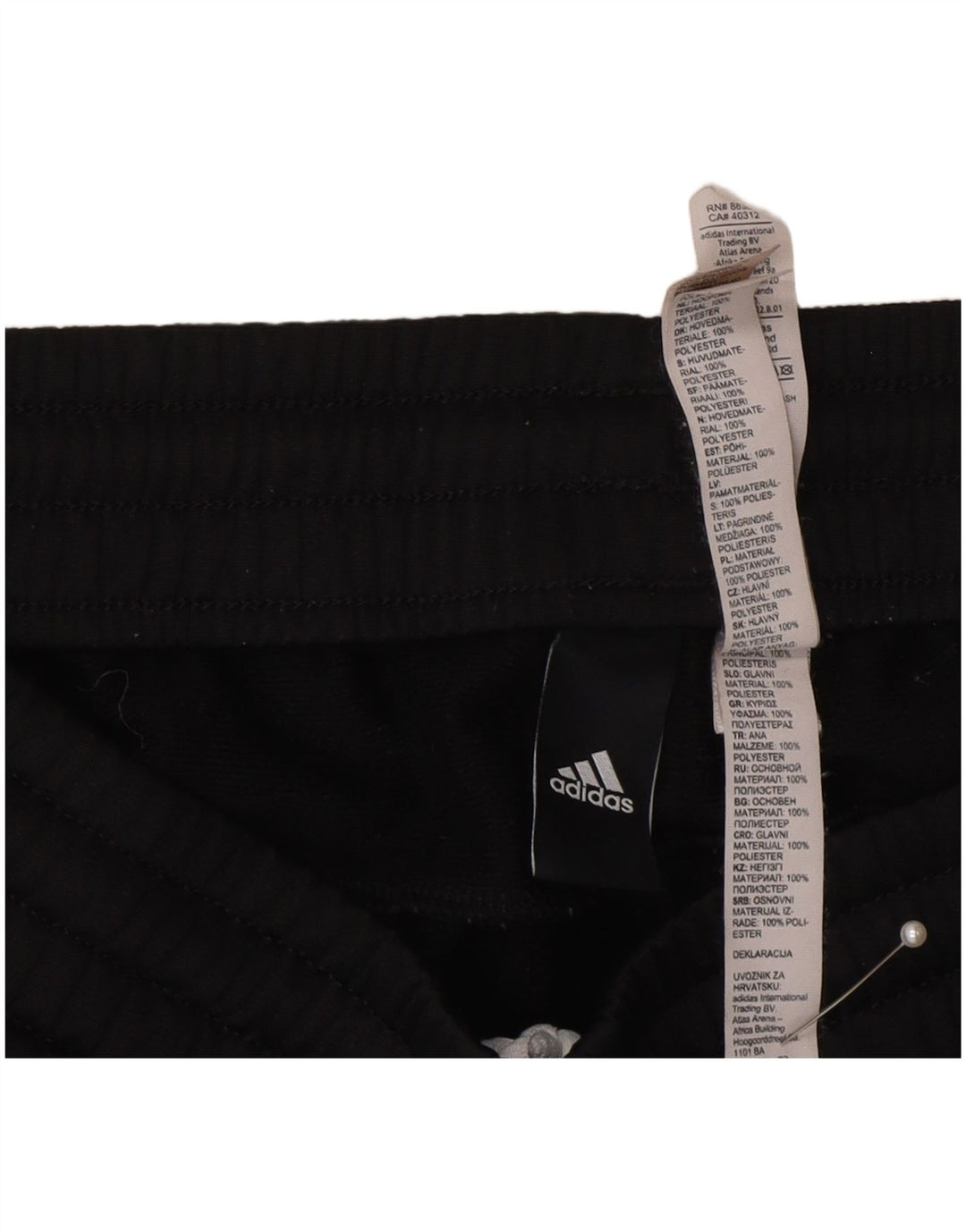 Pantaloni da tuta da donna Adidas UK 12/14 Medium Nero Poliestere