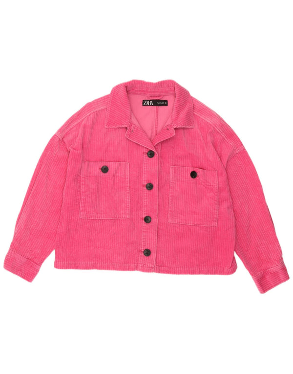 Giacca da donna oversize in velluto a coste Zara UK 16 grande in cotone rosa