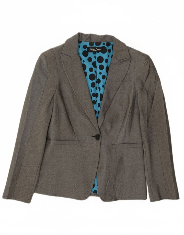 Giacca blazer a 1 bottone da donna Adele Fado IT 44 Lana grigio medio