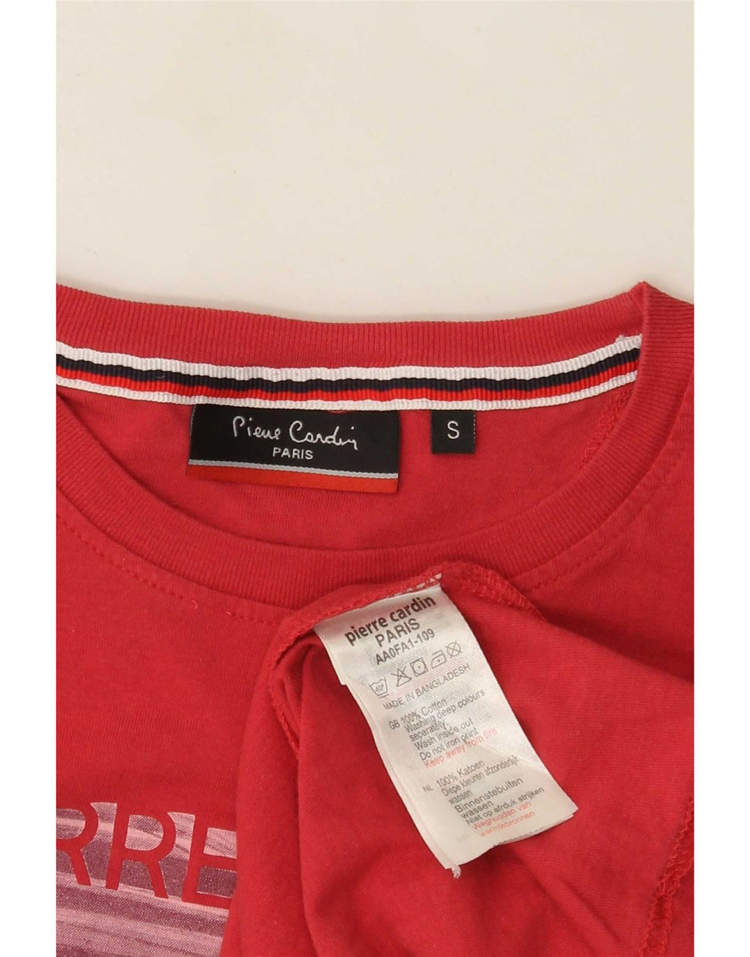 T-shirt grafica da uomo Pierre Cardin Top piccola in cotone rosso