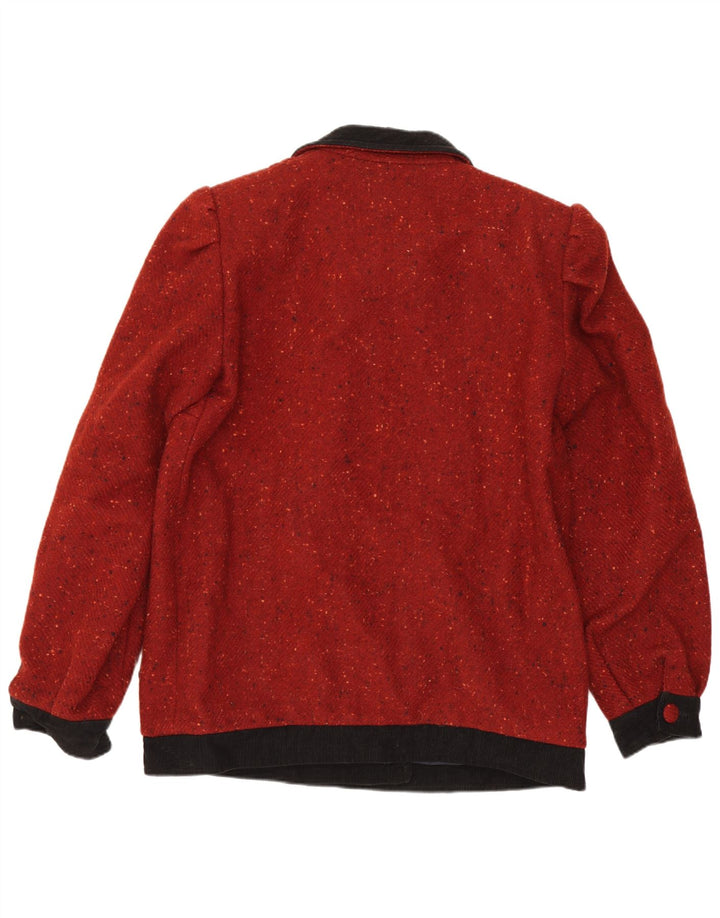 Giubbotto bomber vintage da donna UK 16 grande bordeaux screziato