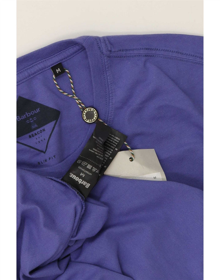 T-shirt grafica da uomo slim fit Barbour in cotone viola medio