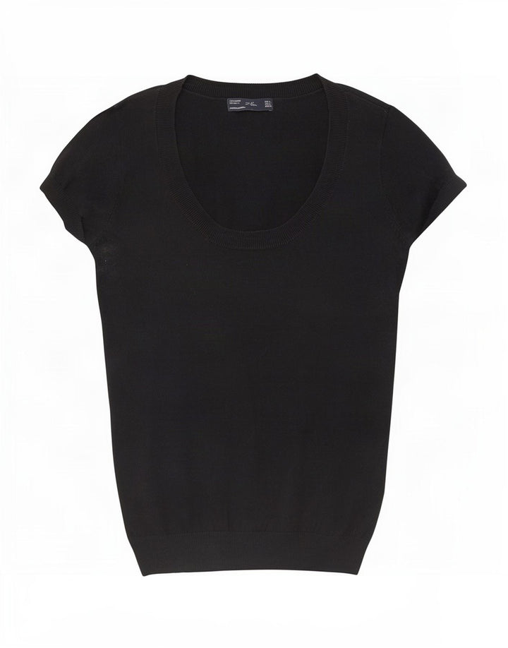 T-shirt Zara da donna Top UK 14 grande nera