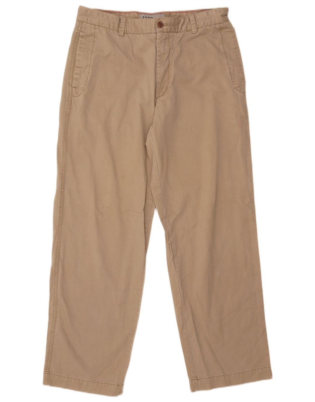 Pantaloni chino dritti da uomo IZOD W36 L34 in cotone beige