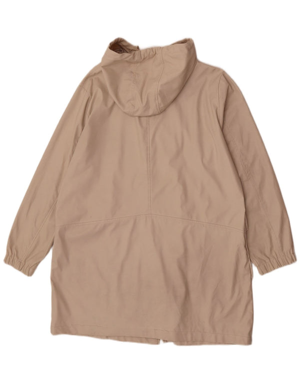 Zara Giacca Parka da donna con cappuccio UK 18 XL Beige Poliestere