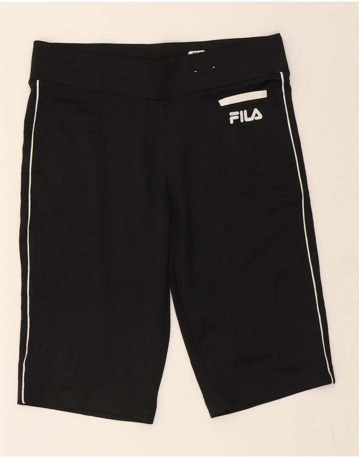 FILA Womens Sport Shorts UK 14 Medium  Black Polyester Vintage Fila and Second-Hand Fila from Messina Hembry 