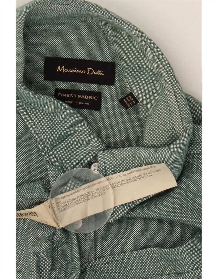 MASSIMO DUTTI Camicia Uomo XL Verde Cotone