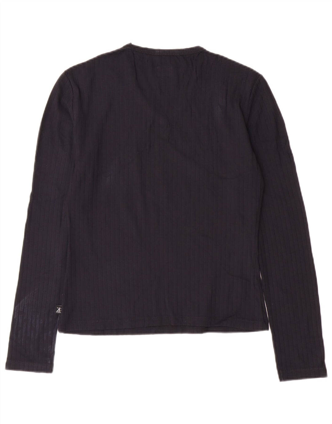CALVIN KLEIN JEANS Top da donna a maniche lunghe UK 12 Medium Blu Navy Poliammide
