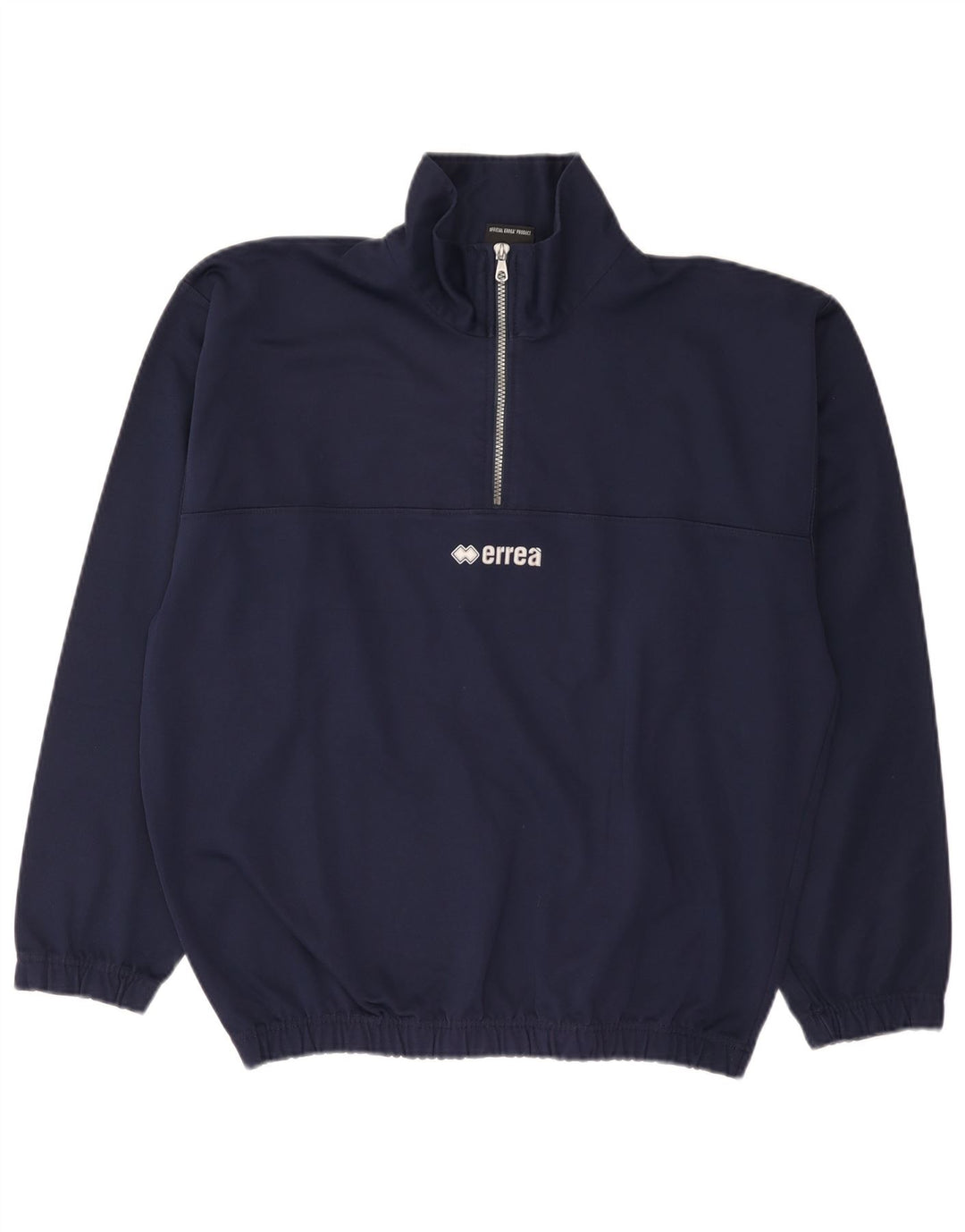 Errea Felpa da uomo con collo con zip, maglione grande, blu navy, in poliestere