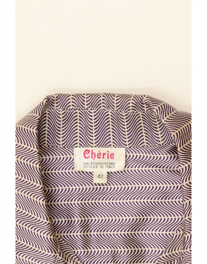CHERIE Womens Shirt Blouse IT 42 Medium Purple Striped Polyester Vintage cherie and Second-Hand cherie from Messina Hembry 