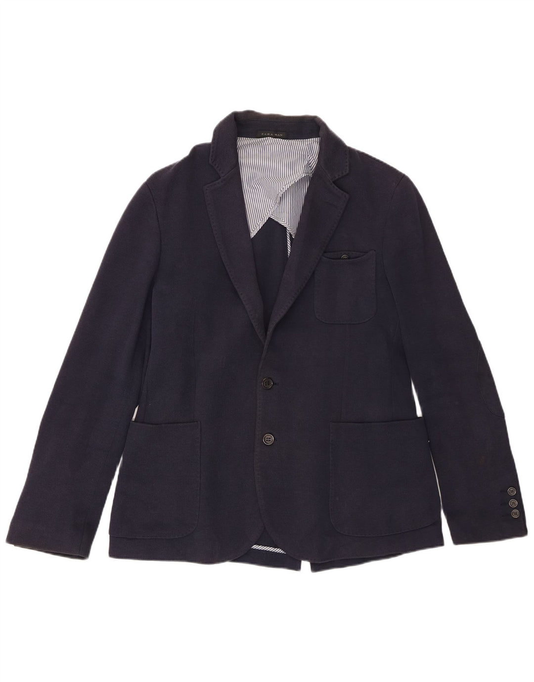 Giacca blazer da uomo a 2 bottoni Zara EU 50 cotone blu navy medio