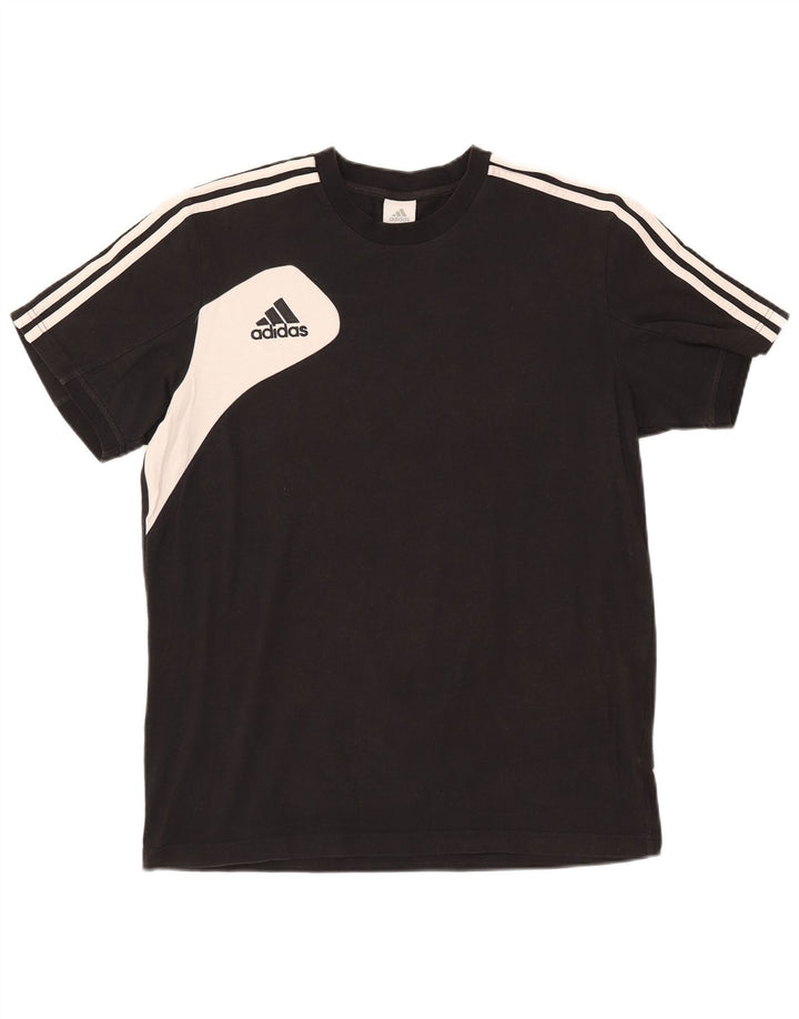 T-shirt da uomo ADIDAS Top UK 42/44 grande cotone color block nero